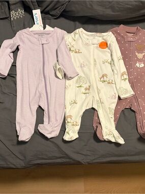 Carter's Lilac Stripe Baby Footed One-Piece